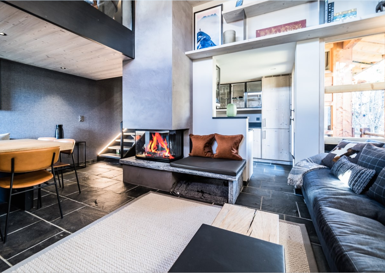 Living room and fire place